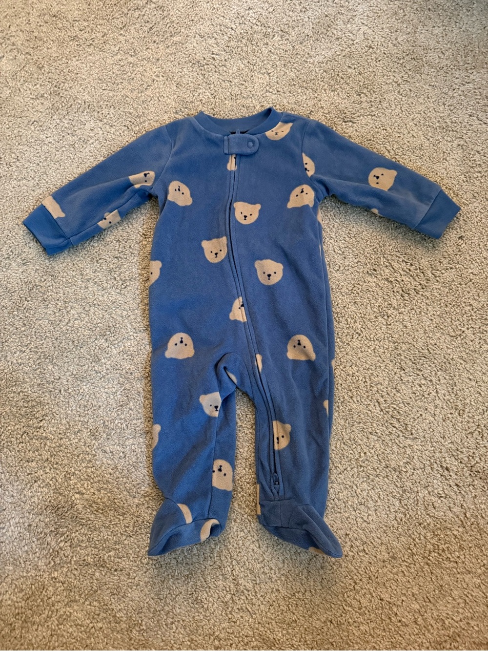Carter's Blue Bear Print Footed One-Piece